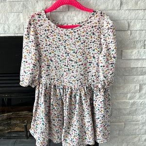 Oshkosh Genuine Kids paisley dress white background, Gathered skirted bottom, 5T